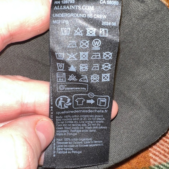 All Saints London Charcoal Short Sleeve Tee XXL Oversized - Picture 5 of 6